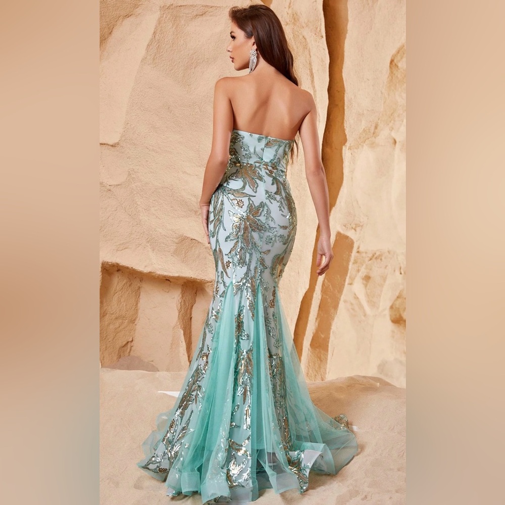 NEW NWOT FAERIESTY SZ S MINT GREEN Sleeveless Mermaid Dress #FSWD1101 - Picture 8 of 9
